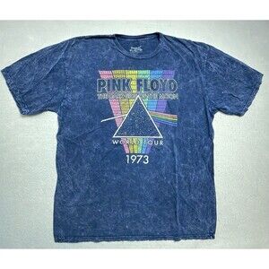 Pink Floyd T-Shirt Men's Large Dark Side of the Moon 1973 World Tour Tie Dye